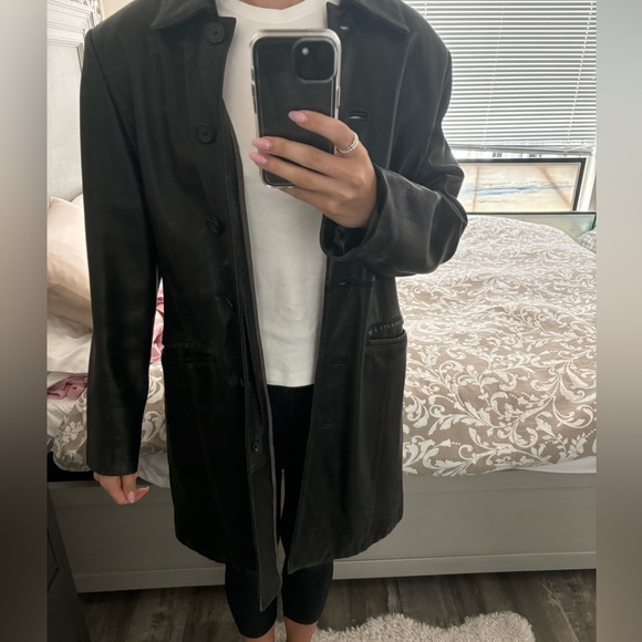 Leather trench coat - Picture 6 of 6